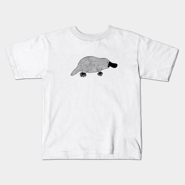 Platypus Ink Art - on light colors Kids T-Shirt by Green Paladin